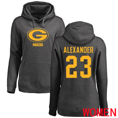 Green Bay Packers Ash Women #23 Alexander Jaire One Color Nike NFL Pullover Hoodie Sweatshirts->women nfl jersey->Women Jersey